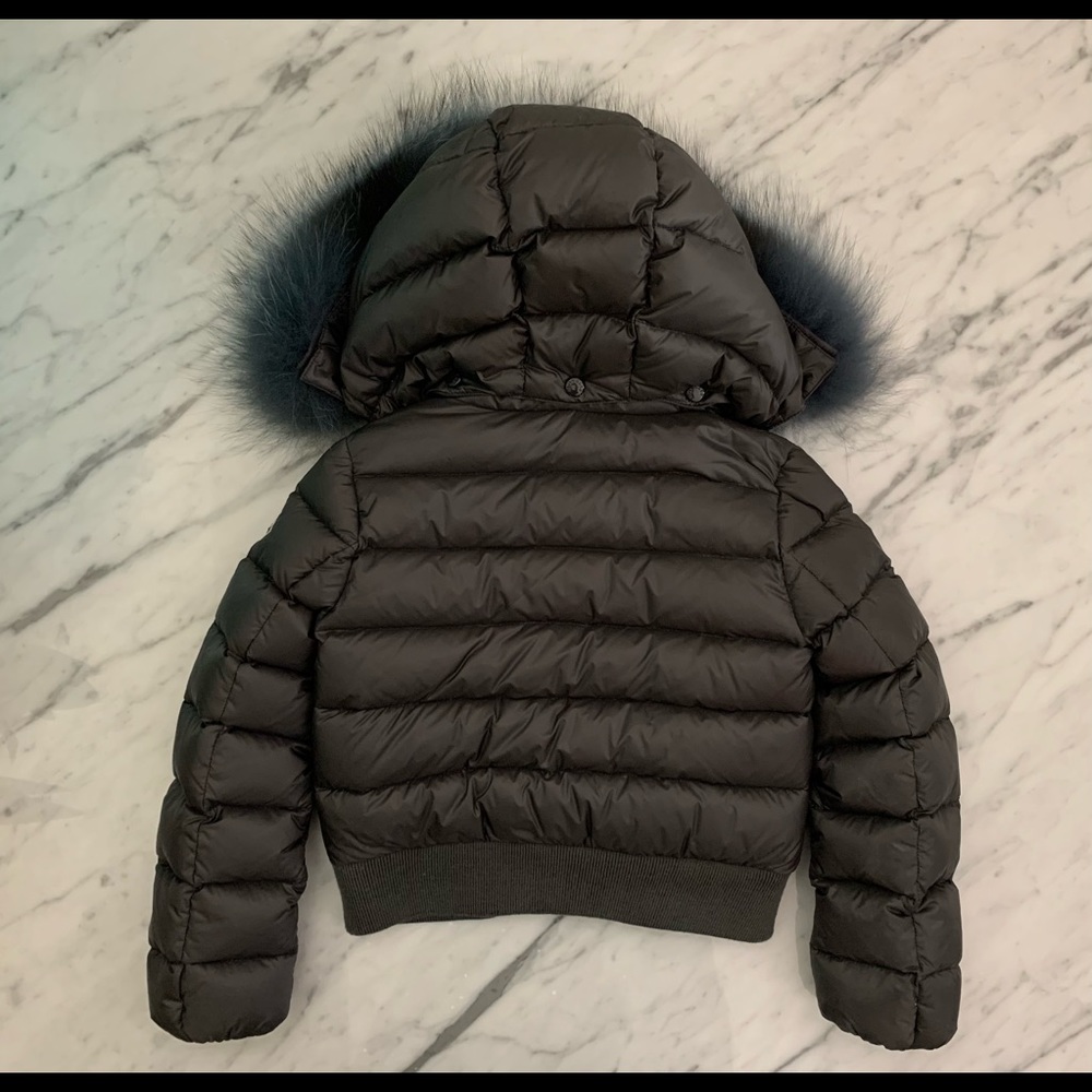 Moncler NWT New Alberta Kids Down Jacket w/ Fox Fur Trim Size 6 Gray. - Picture 3 of 16